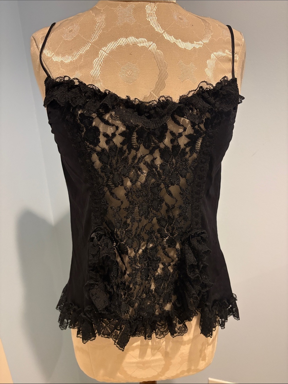 Vintage Black Lace Csmisole